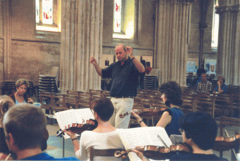 Rehearsing in Wells Cathedral